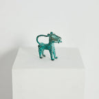 Mini Benin Bronze Metal Leopard Figurine Kanju Interiors