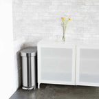 Stainless Steel 12-Gallon Narrow Kitchen Trash Can with Easy Step-on Lid