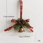 Classic Christmas Door Hanger, Bow And Bell Ornament, Stainless Steel Holiday Tree Decoration, No Feathers, Electricity-Free Festive Accessory House Of Avana