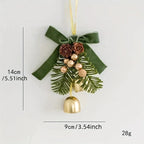 Classic Christmas Door Hanger, Bow And Bell Ornament, Stainless Steel Holiday Tree Decoration, No Feathers, Electricity-Free Festive Accessory House Of Avana [[SKU:HOA-XMS-408]]