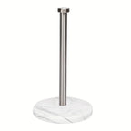 Stainless Steel Heavy-Duty Tissue Roll Dispenser with Marble Base - Modern Black or White Countertop Organizer, One-Hand Operation, Space-Saving Standing Design for Kitchen, Bathroom, Cabinet - Easy-Clean Surface & Decorative House Of Avana