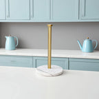 Stainless Steel Heavy-Duty Tissue Roll Dispenser with Marble Base - Modern Black or White Countertop Organizer, One-Hand Operation, Space-Saving Standing Design for Kitchen, Bathroom, Cabinet - Easy-Clean Surface & Decorative House Of Avana