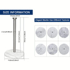 Stainless Steel Heavy-Duty Tissue Roll Dispenser with Marble Base - Modern Black or White Countertop Organizer, One-Hand Operation, Space-Saving Standing Design for Kitchen, Bathroom, Cabinet - Easy-Clean Surface & Decorative House Of Avana