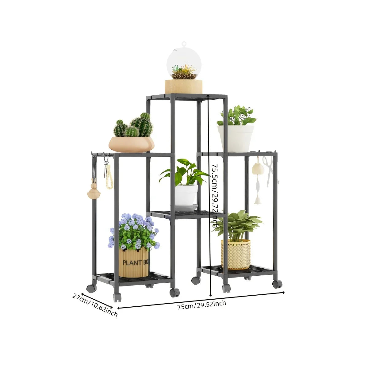 Heavy-duty Mobile Plant Stand with Wheels - 6-tier Rolling Shelf, Sturdy Floor Organizer for Living... - House Of Avana