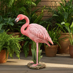 Standing Pink Flamingo Handcrafted Statue House Of Avana