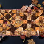 Standout Stars in Falling Leaves Quilted Table Runner Precut Quilt Kit Block Party Quilt Co
