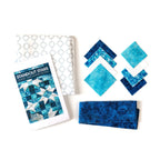 Standout Stars in Icy Blue Quilted Table Runner Precut Quilt Kit Block Party Quilt Co