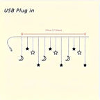 Ramadan Celebration LED Fairy Lights, Eid al-Fitr Star and Moon Pattern String Lights, USB-Powered Curtain Light Eid al-Adha Decoration, for Christmas, Weddings, Wall, Tree, Home, Party Decor House Of Avana