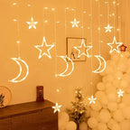 Ramadan Celebration LED Fairy Lights, Eid al-Fitr Star and Moon Pattern String Lights, USB-Powered Curtain Light Eid al-Adha Decoration, for Christmas, Weddings, Wall, Tree, Home, Party Decor House Of Avana