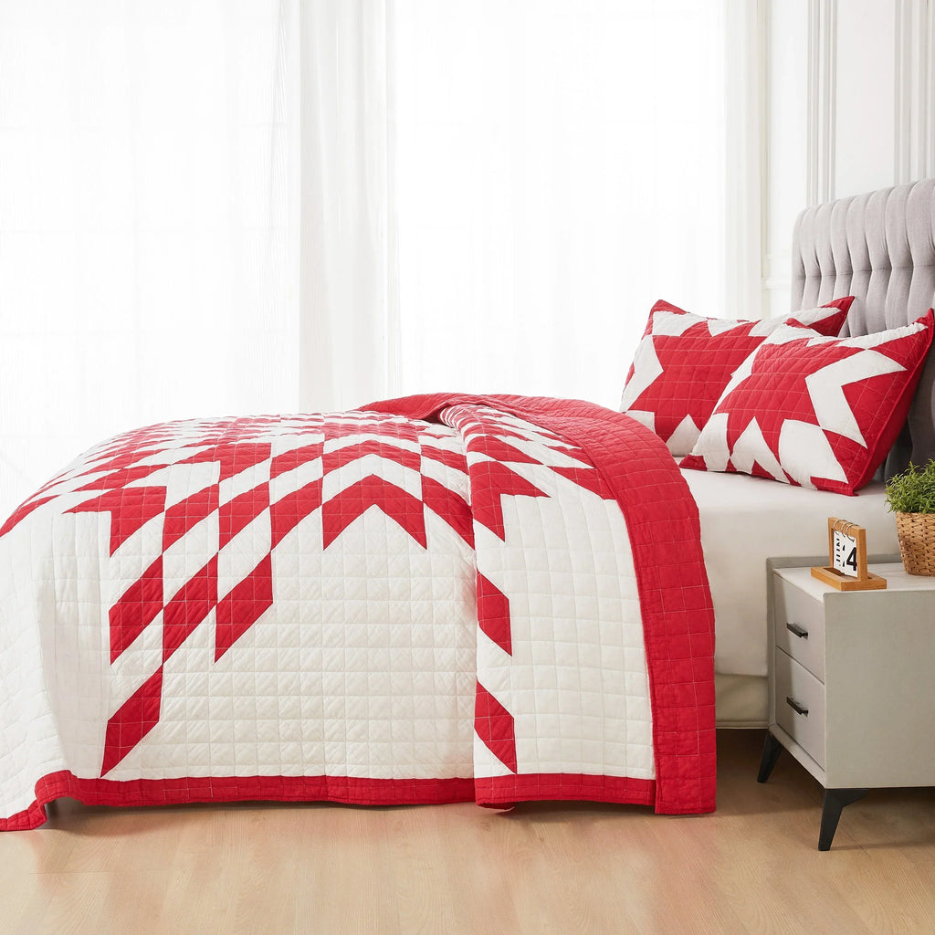Star Patch Patchwork Cotton Quilt Set Mélange Home