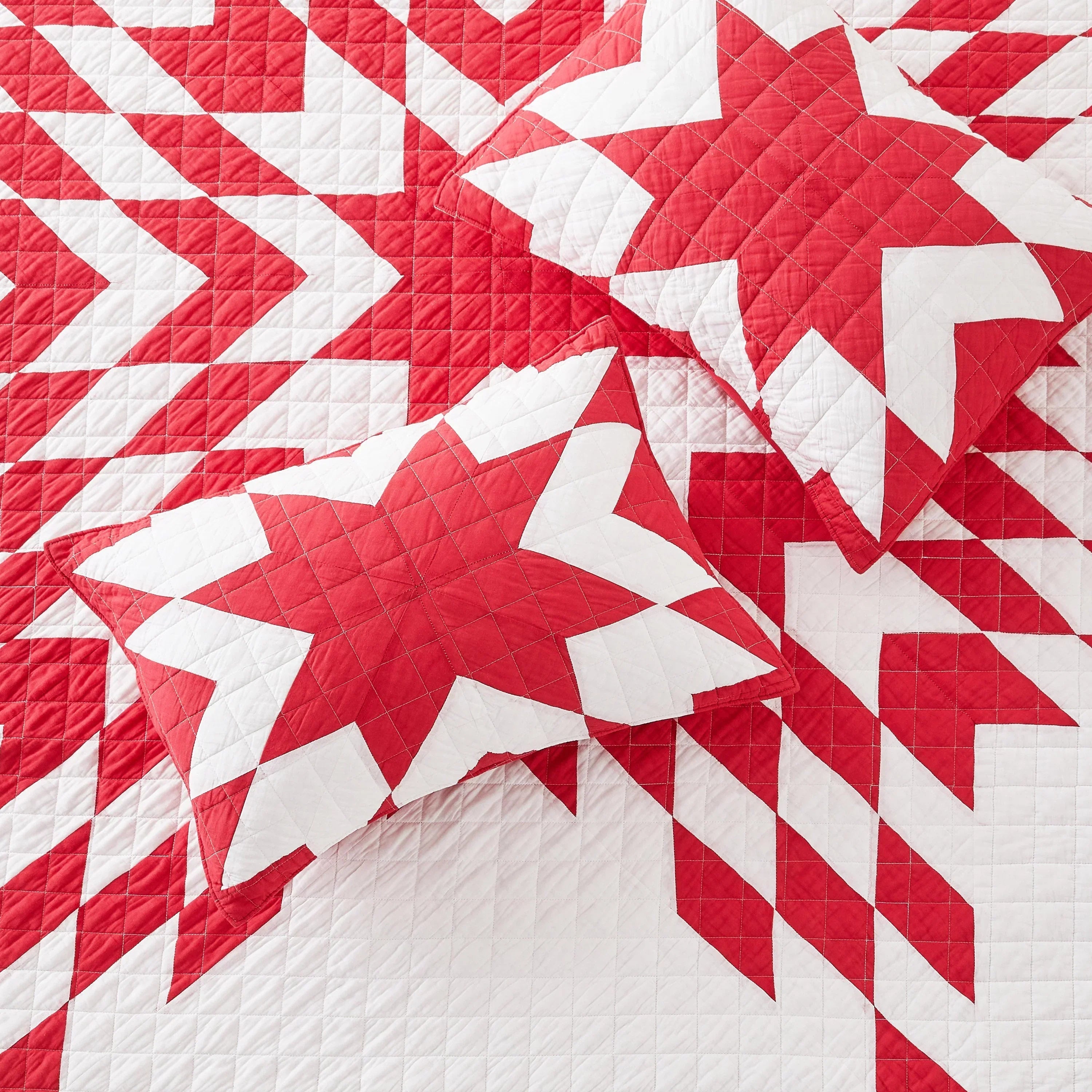 Star Patch Patchwork Cotton Quilt Set Mélange Home
