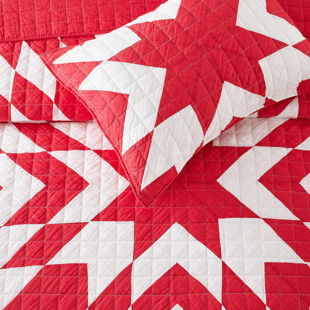 Star Patch Patchwork Cotton Quilt Set Mélange Home