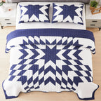 Star Patch Patchwork Cotton Quilt Set Mélange Home