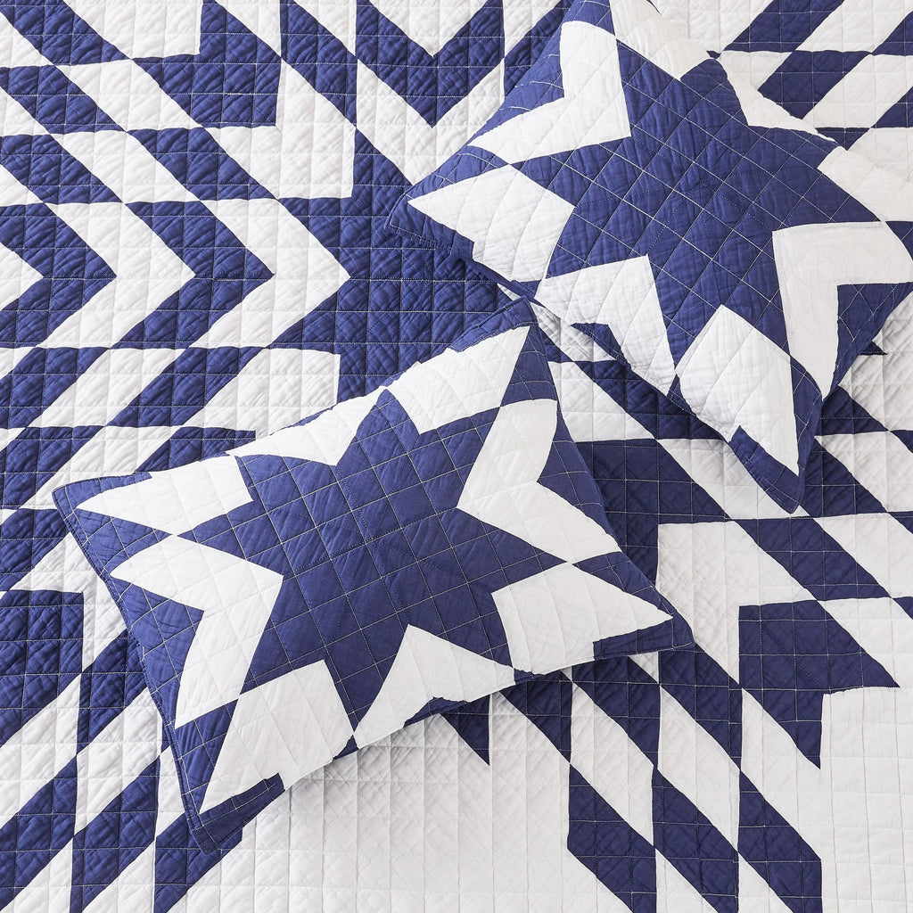 Star Patch Patchwork Cotton Quilt Set Mélange Home