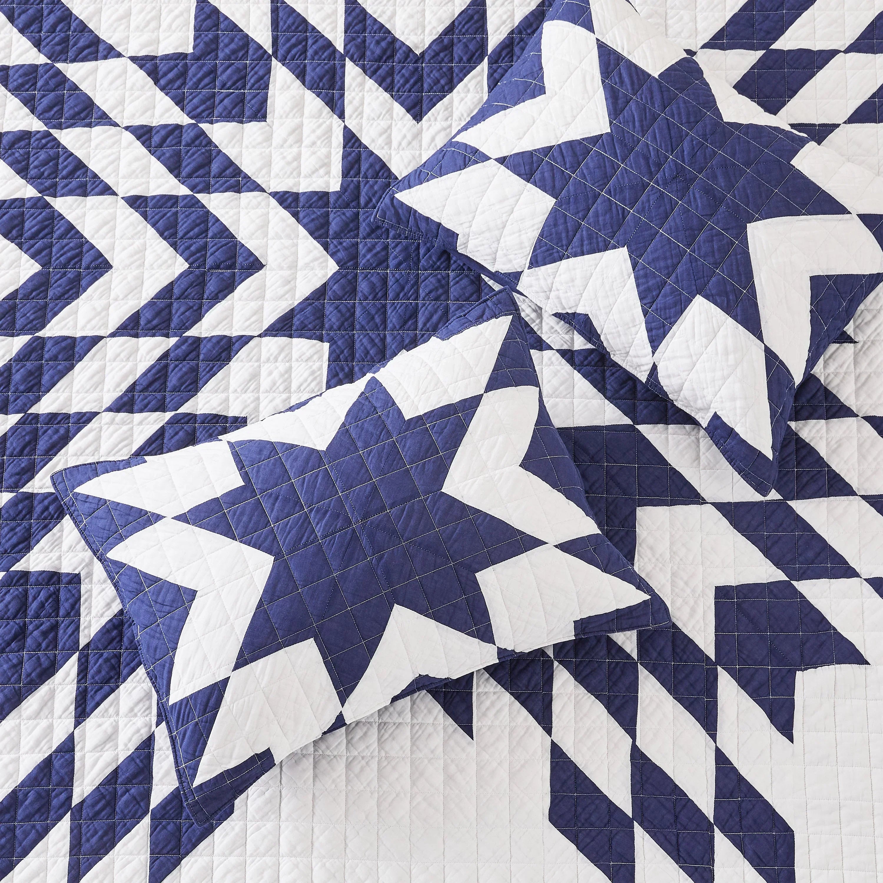 Star Patch Patchwork Cotton Quilt Set Mélange Home