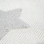 Stars Kids Rug Modern Low-Pile Play Mat Pastel Colored Stars in Cream RugYourHome