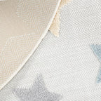 Stars Kids Rug Modern Low-Pile Play Mat Pastel Colored Stars in Cream RugYourHome