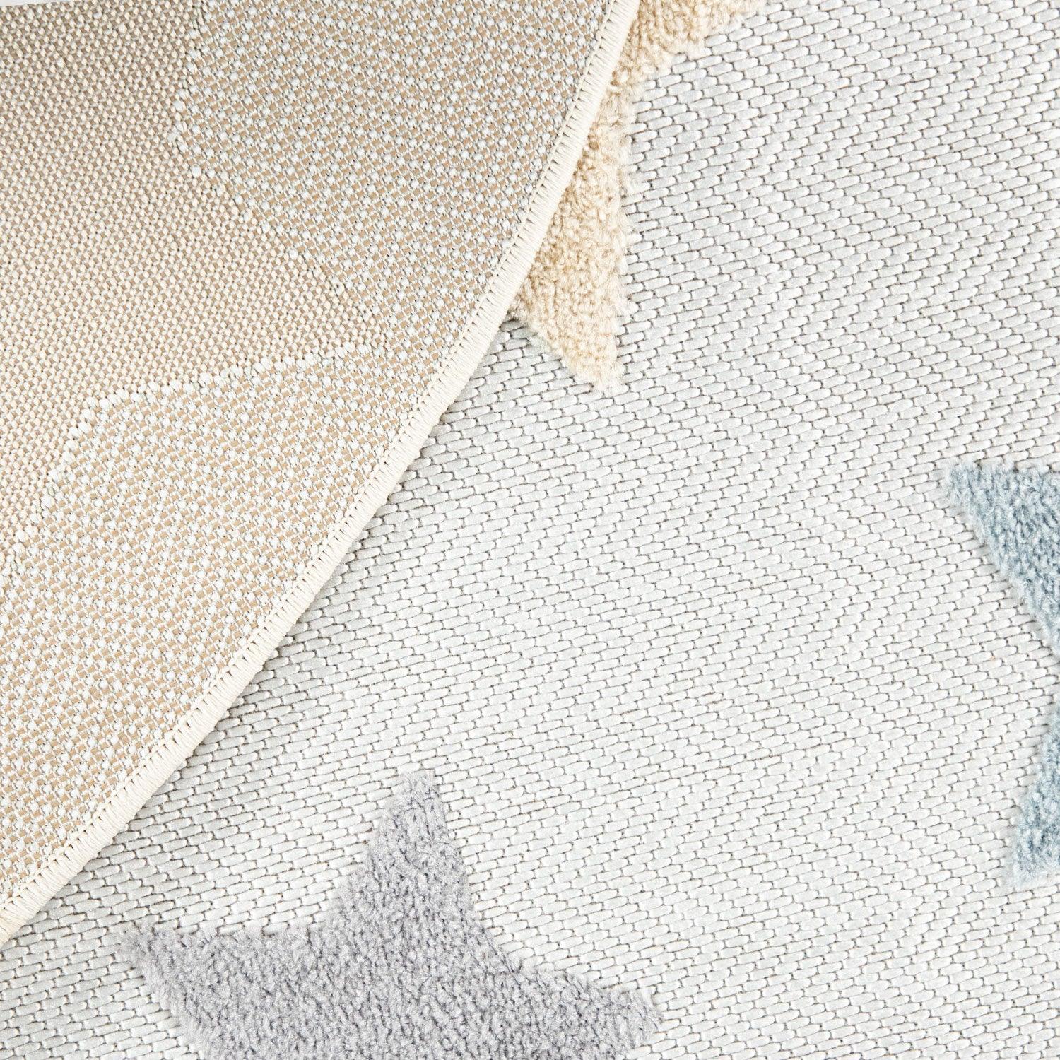 Stars Kids Rug Modern Low-Pile Play Mat Pastel Colored Stars in Cream RugYourHome
