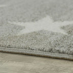 Stars Rug Kids for Nursery In Grey White Pastel Colors RugYourHome