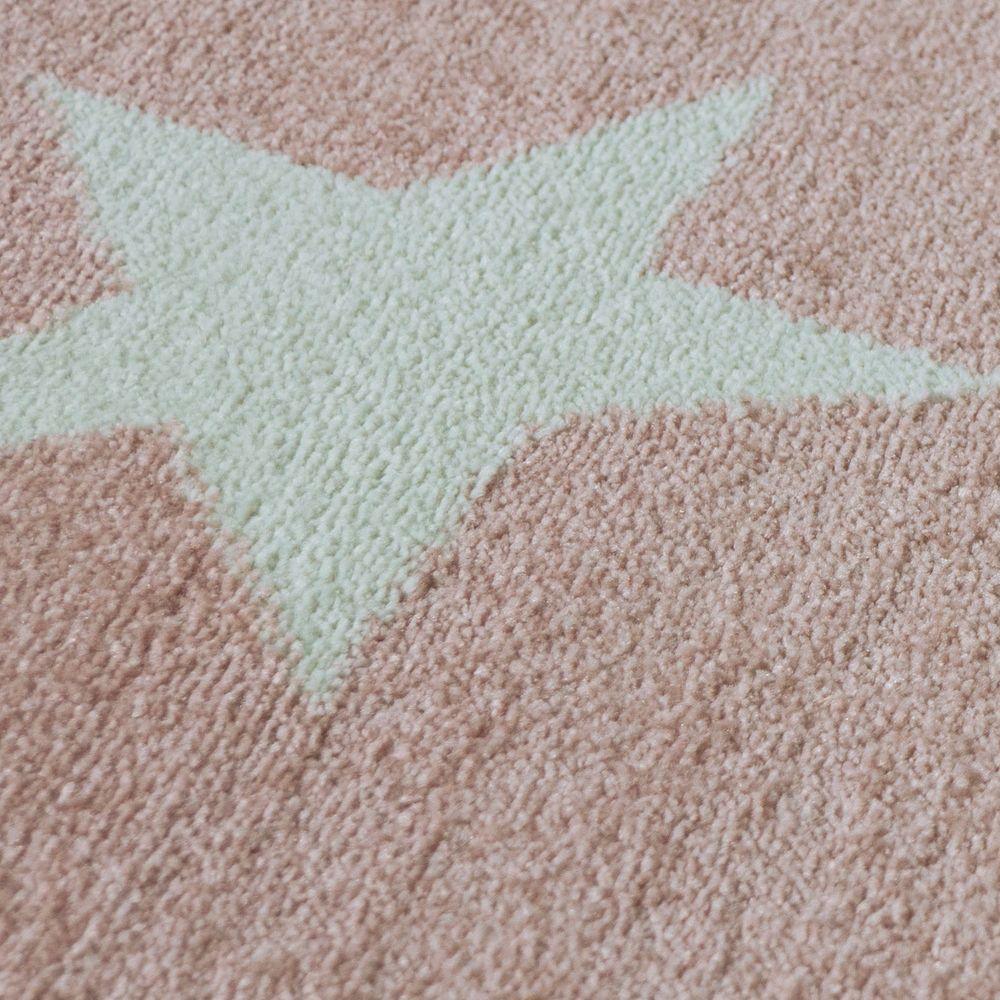 Stars Rug Kids for Nursery in Pink White Pastel Colors RugYourHome