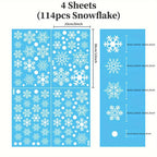 114pcs Electrostatic Snowflake Window Clings - Reusable, Static-Adhesive White Snowflakes for Christmas & Winter Door Decorations, Snowflake Ribbon Wired, Easy to Apply and Remove, No Residue Left House Of Avana [[SKU:HOA-MSC-030]]