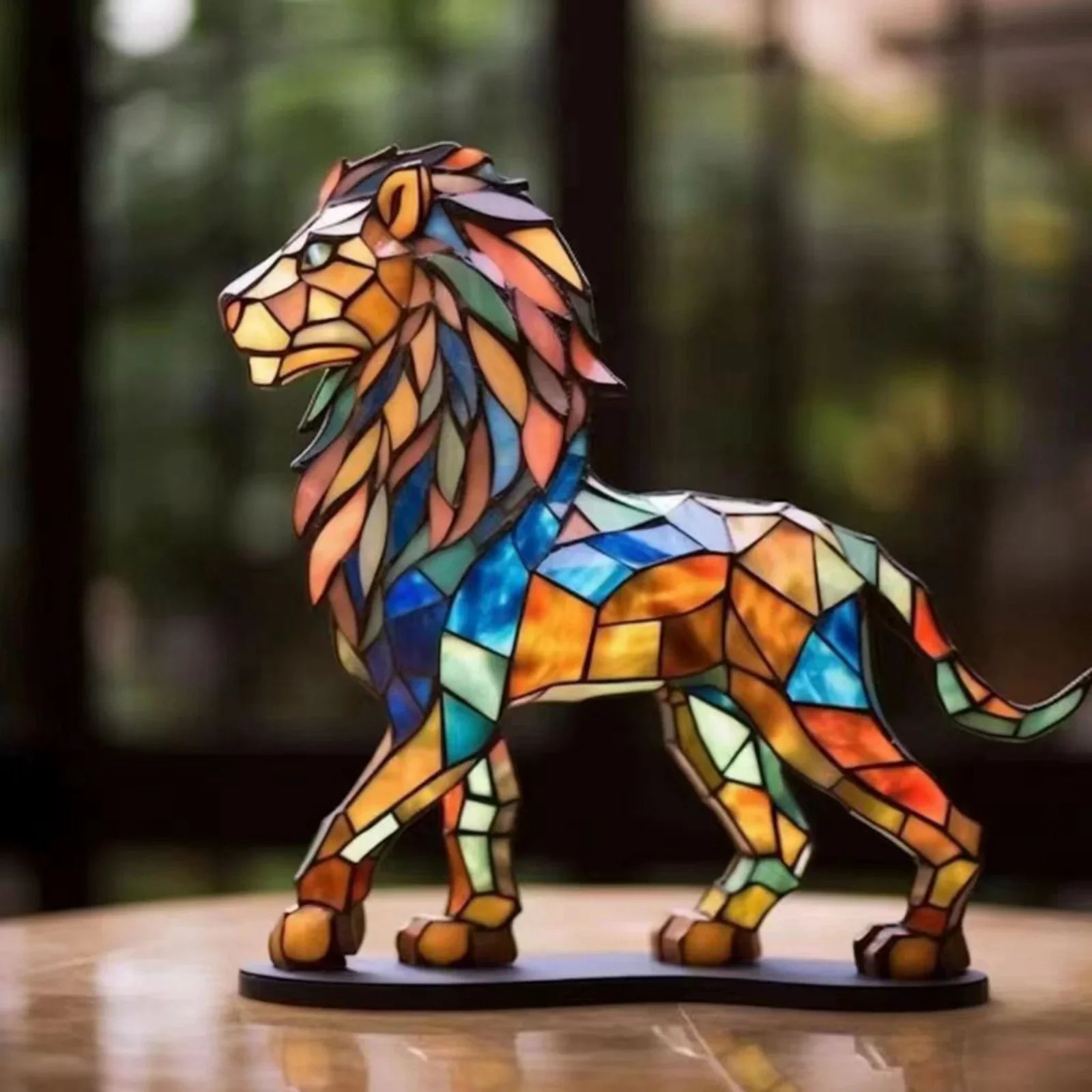 Animal Statue - Colorful Mosaic Design, front view - House Of Avana