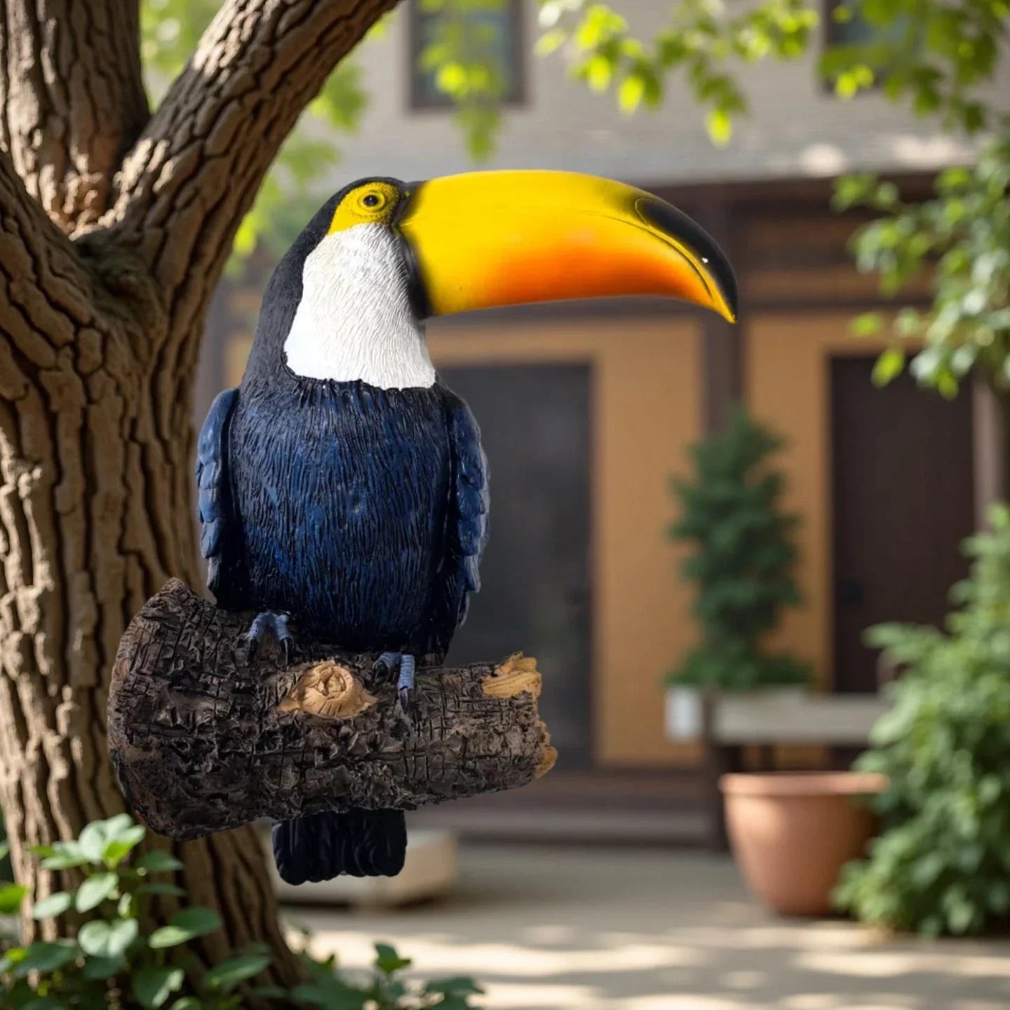 Colorful Ceramic Toucan Statue for Garden - House Of Avana