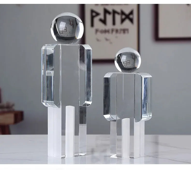 Crystal Statue - Transparent Cartoon Figure, angled view - House Of Avana