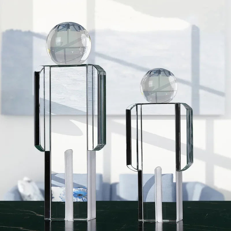 Crystal Statue - Transparent Cartoon Figure, back view - House Of Avana