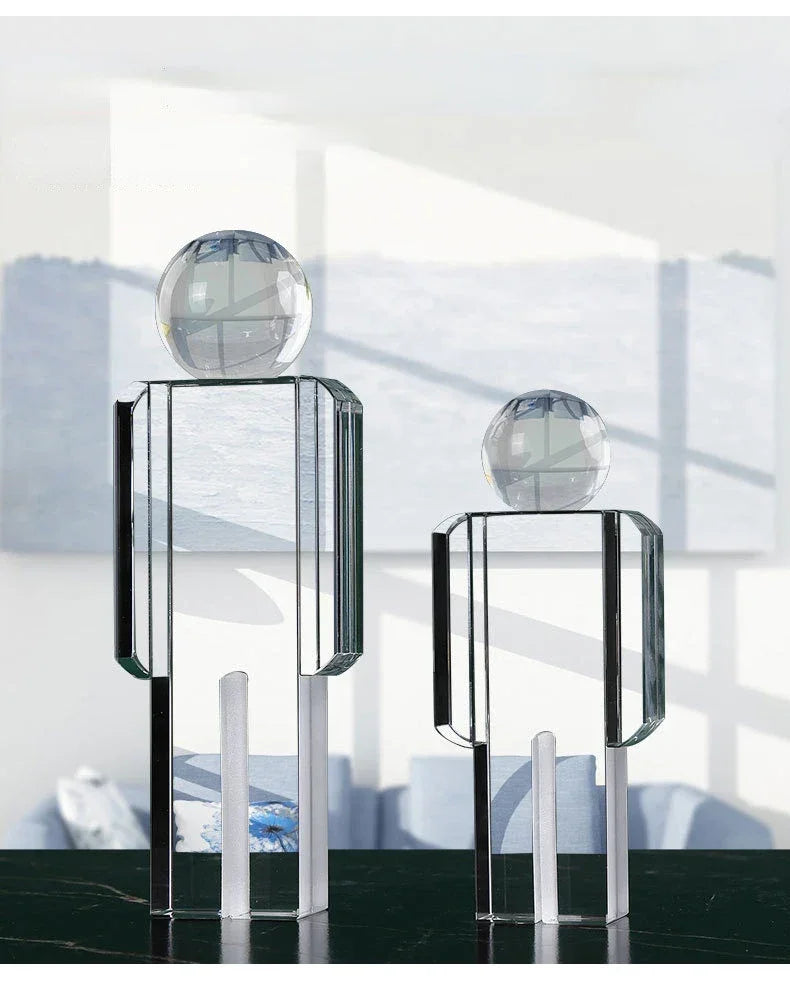 Crystal Statue - Transparent Cartoon Figure, close-up view - House Of Avana