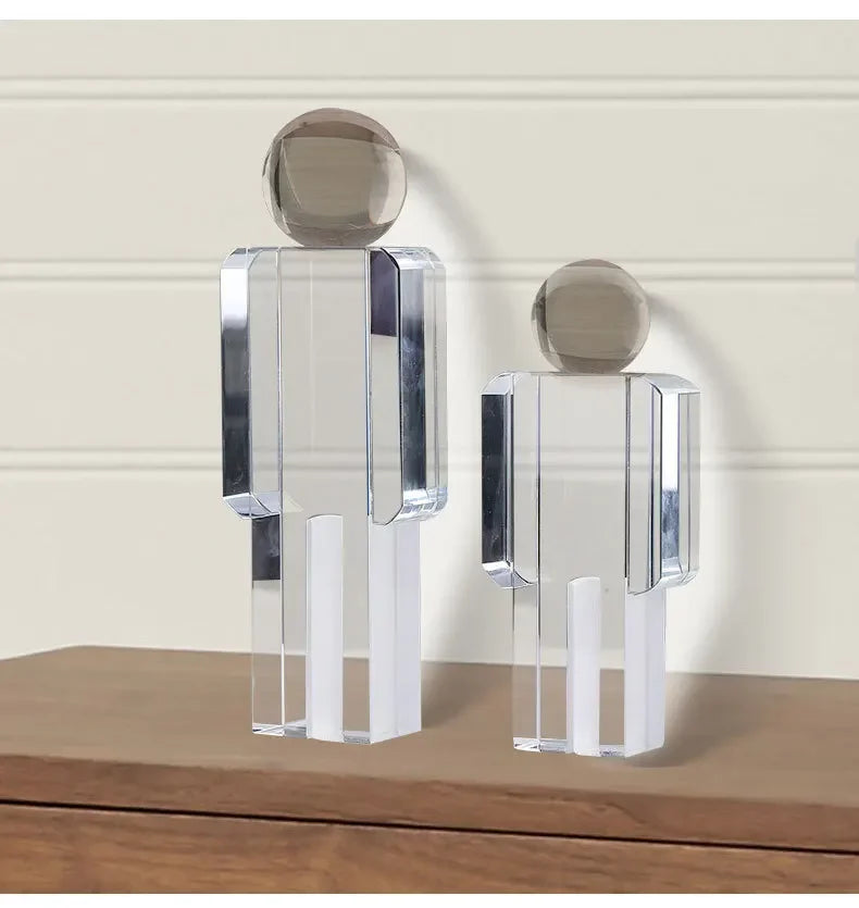 Crystal Statue - Transparent Cartoon Figure, dimensions view - House Of Avana