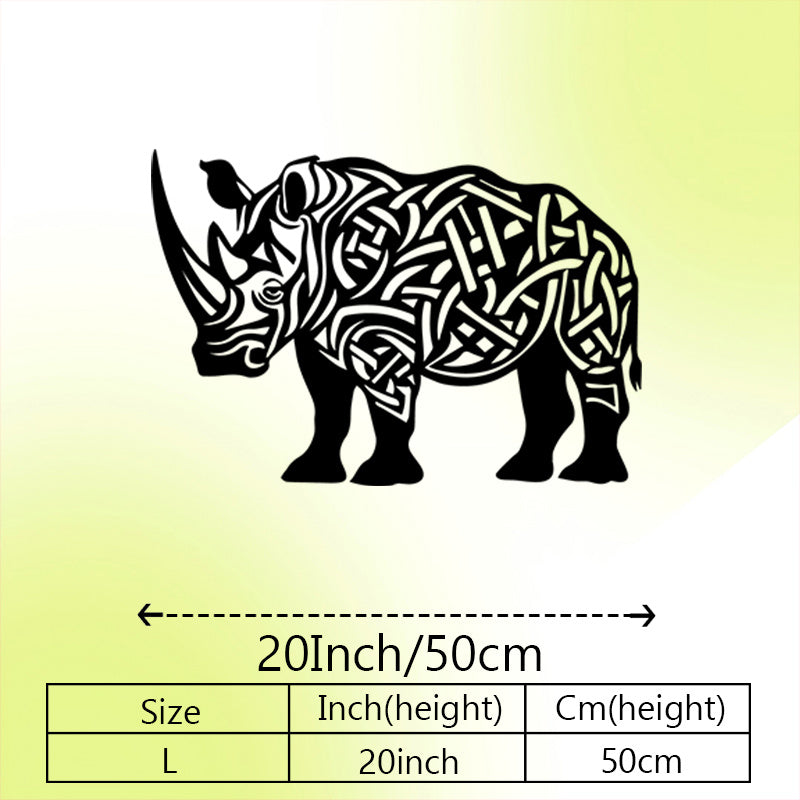 Rhino Metal Wall Art, Rhino Statue Mural, Perfect for Living Room, Office, Safari Decor, Christmas... - House Of Avana
