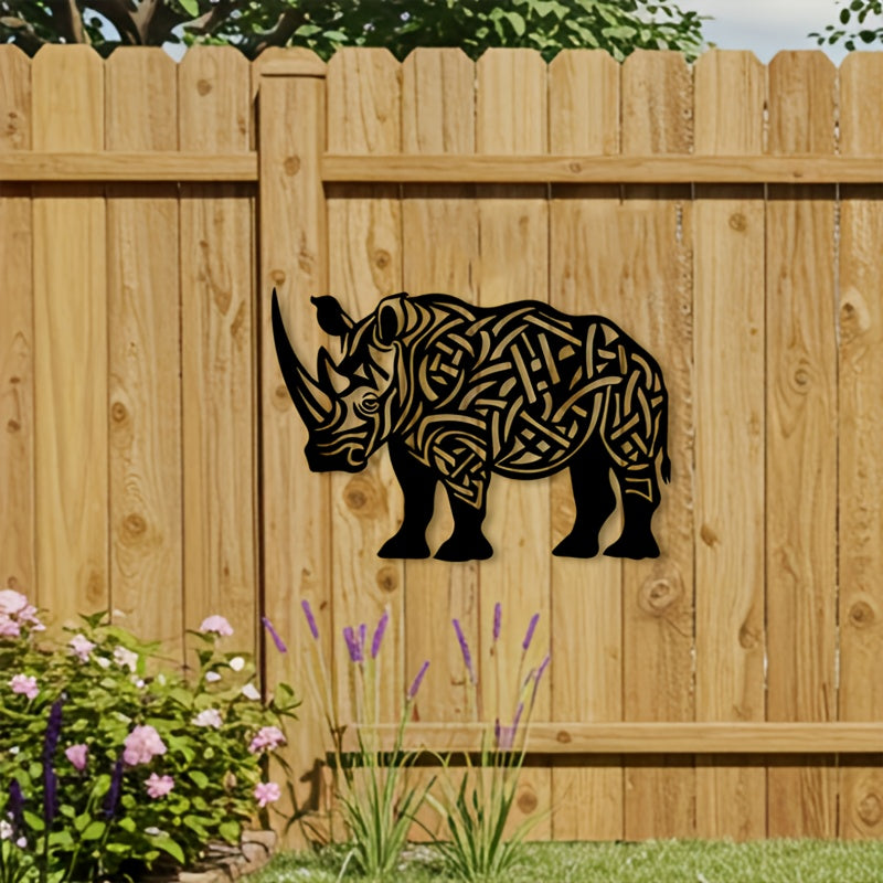 Rhino Metal Wall Art, Rhino Statue Mural, Perfect for Living Room, Office, Safari Decor, Christmas... - House Of Avana