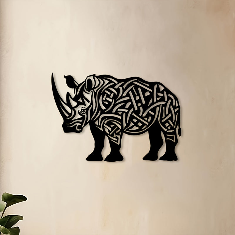 Rhino Metal Wall Art, Rhino Statue Mural, Perfect for Living Room, Office, Safari Decor, Christmas... - House Of Avana