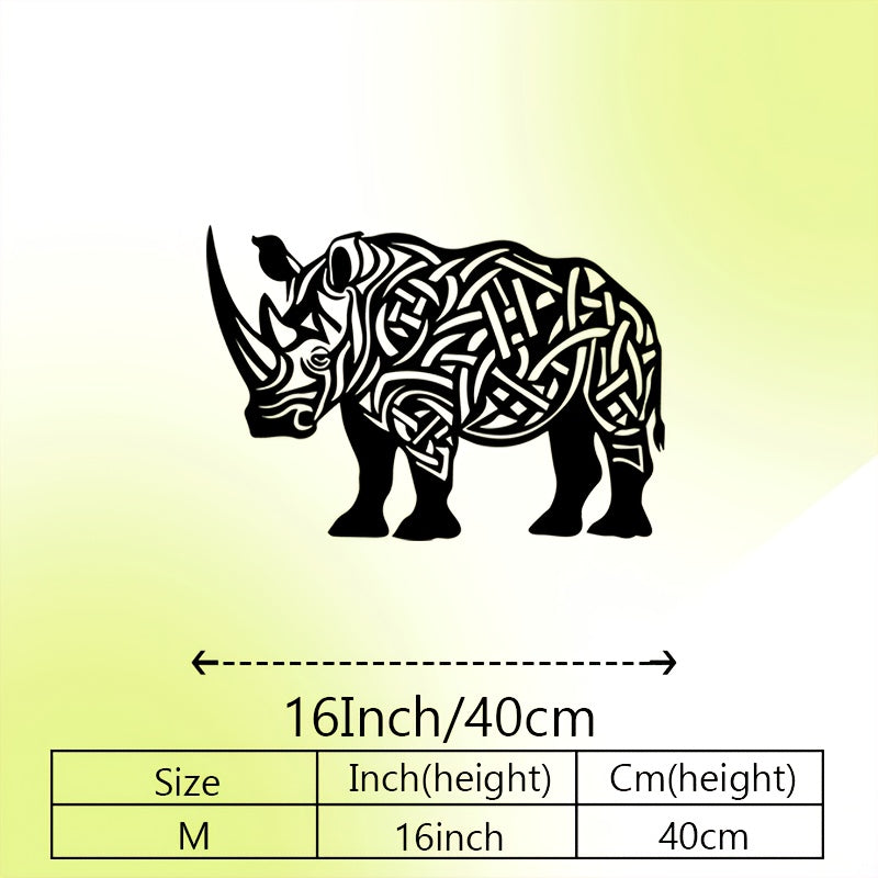 Rhino Metal Wall Art, Rhino Statue Mural, Perfect for Living Room, Office, Safari Decor, Christmas... - House Of Avana
