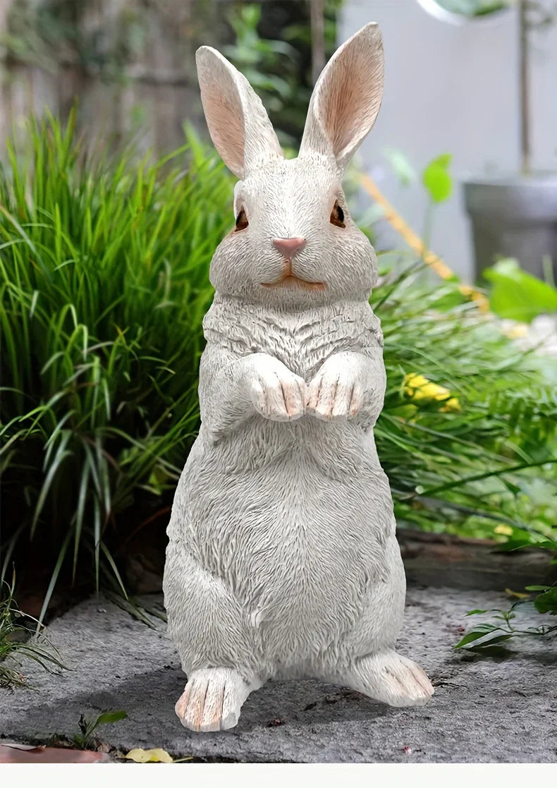 Charming Resin Rabbit Statue - Versatile Indoor/outdoor Decor for Garden, Patio, and Home - House Of Avana