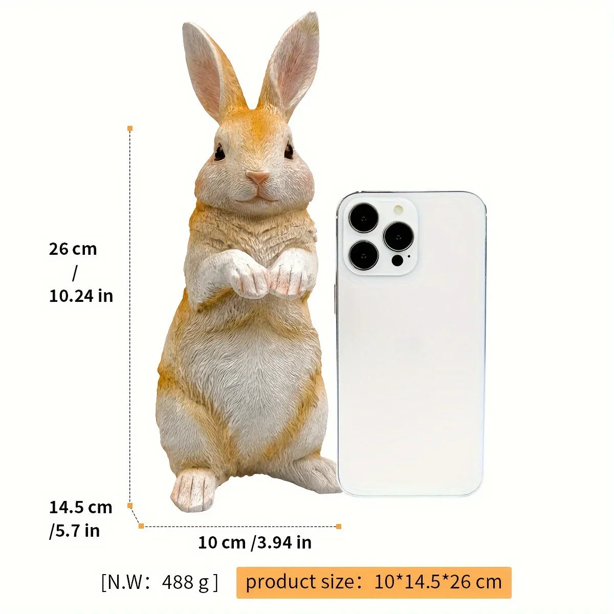 Charming Resin Rabbit Statue - Versatile Indoor/outdoor Decor for Garden, Patio, and Home - House Of Avana