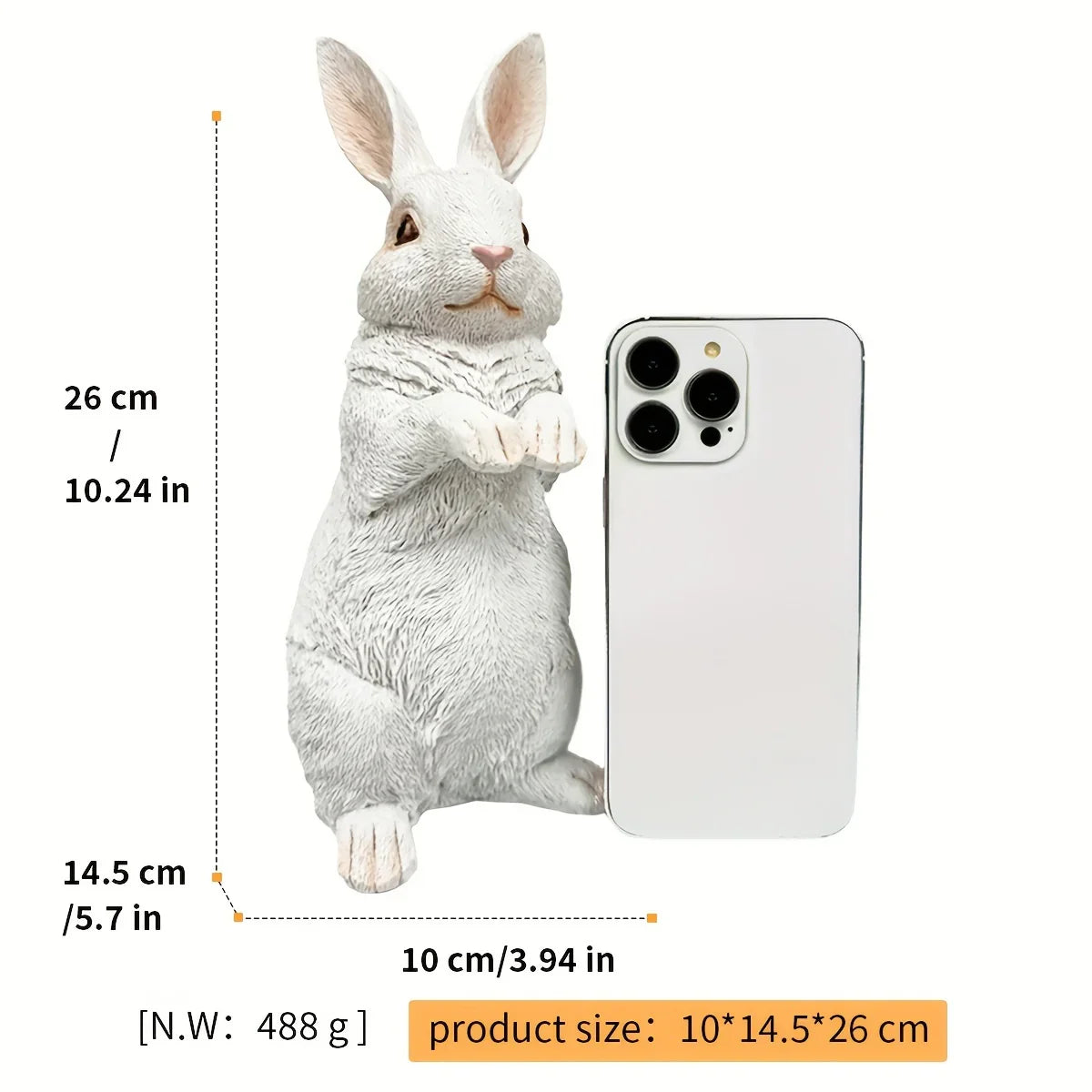 Charming Resin Rabbit Statue - Versatile Indoor/outdoor Decor for Garden, Patio, and Home - House Of Avana