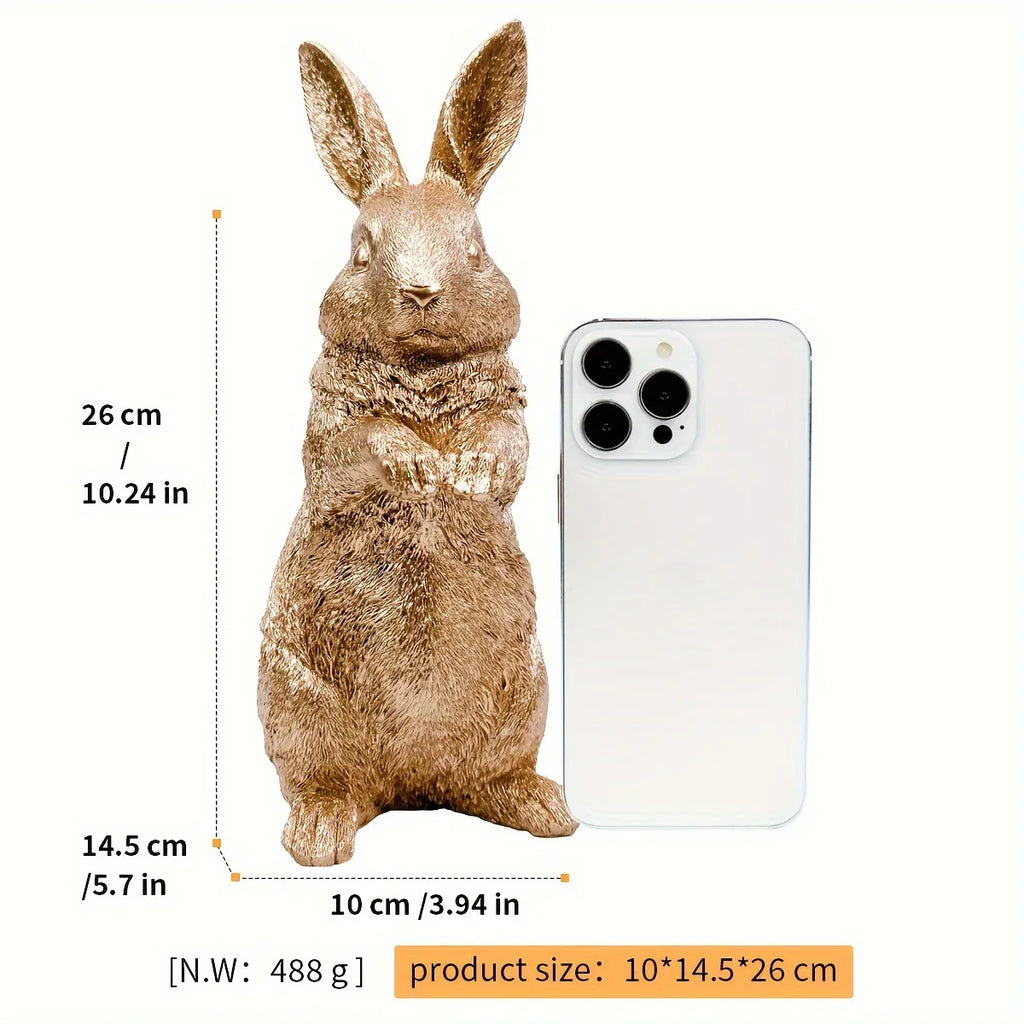 Charming Resin Rabbit Statue - Versatile Indoor/outdoor Decor for Garden, Patio, and Home - House Of Avana