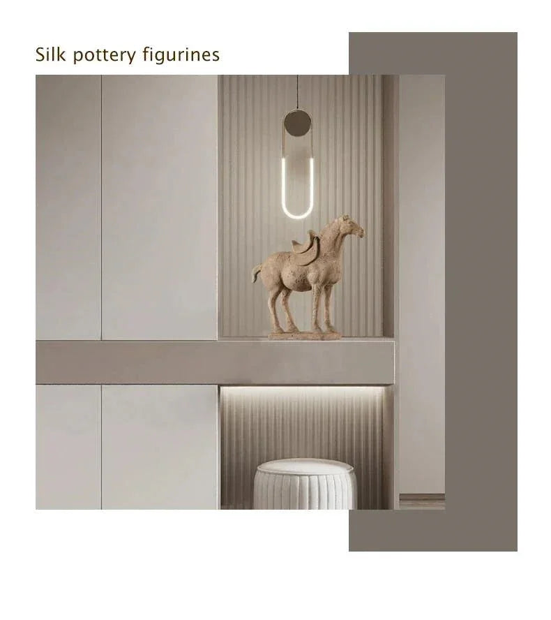 Terracotta Statue Resin Ornaments Desk Decoration Simulated Unearthed Pottery Horse Sculptures Room... - House Of Avana