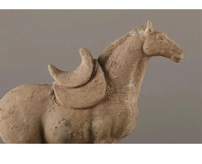 Terracotta Statue Resin Ornaments Desk Decoration Simulated Unearthed Pottery Horse Sculptures Room... - House Of Avana