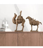 Terracotta Statue Resin Ornaments Desk Decoration Simulated Unearthed Pottery Horse Sculptures Room... - House Of Avana