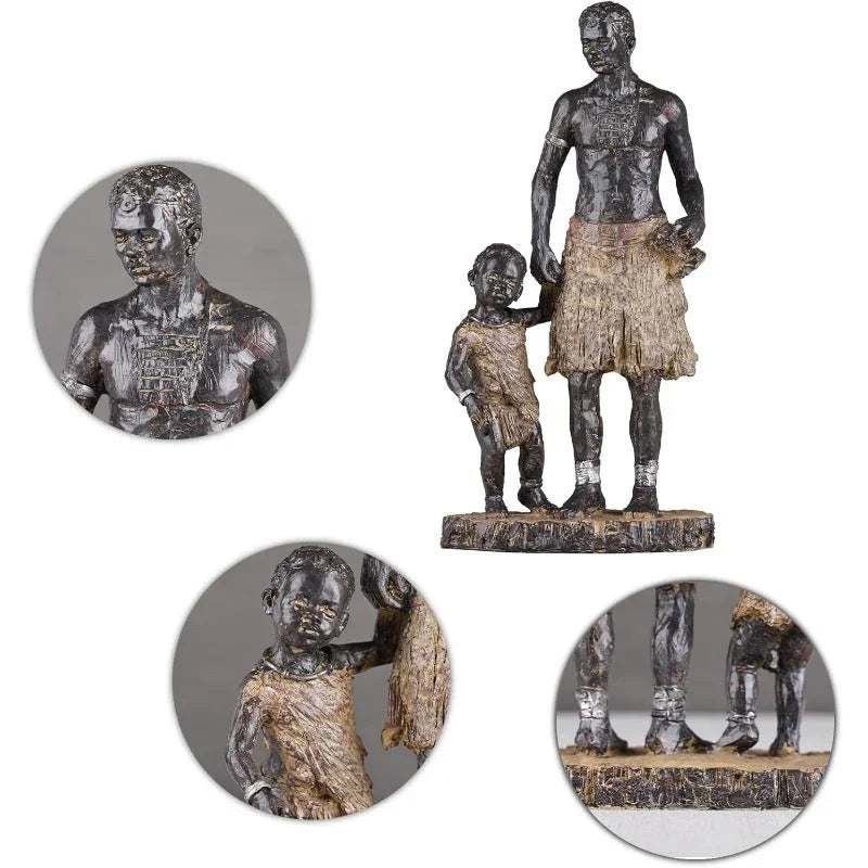 12 African Statues and Sculptures. African Father and Son Statue Modern Home Decor Home Decor for... - House Of Avana