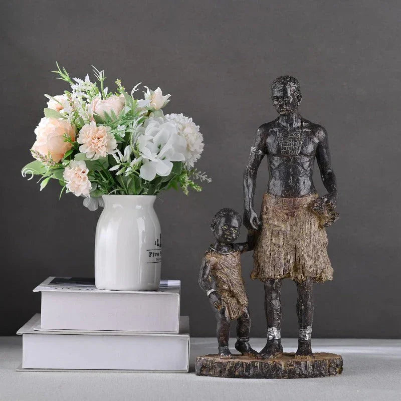 12 African Statues and Sculptures. African Father and Son Statue Modern Home Decor Home Decor for... - House Of Avana