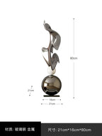 Electroplated Art Sculpture,abstract Floor Decor,hotel Clubhouse Room Decoration,sample Room,foyer... - House Of Avana