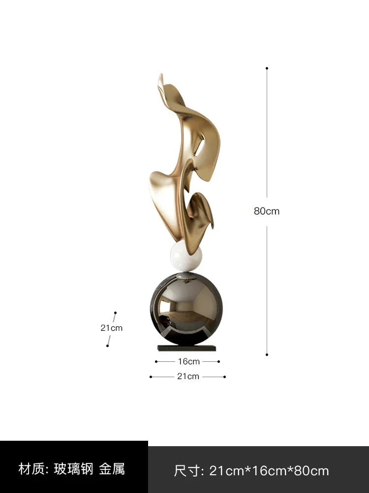 Electroplated Art Sculpture,abstract Floor Decor,hotel Clubhouse Room Decoration,sample Room,foyer... - House Of Avana