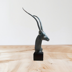 Antelope Head Sculpture – Gray Resin [[SKU:HOA-SCU-541]]