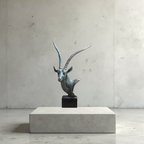 Antelope Head Sculpture – Gray Resin [[SKU:HOA-SCU-541]]