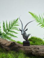 Antelope Head Sculpture – Gray Resin [[SKU:HOA-SCU-541]]