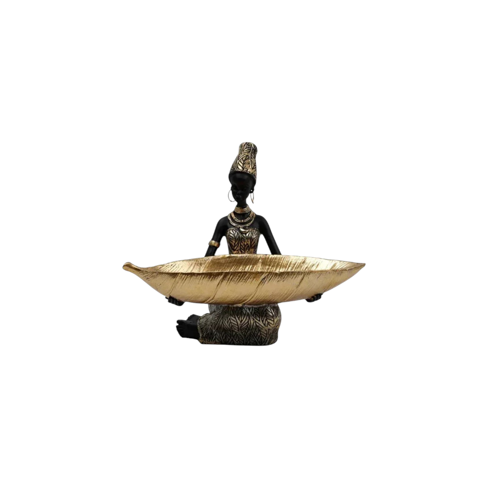 Figurine - Golden African Tray